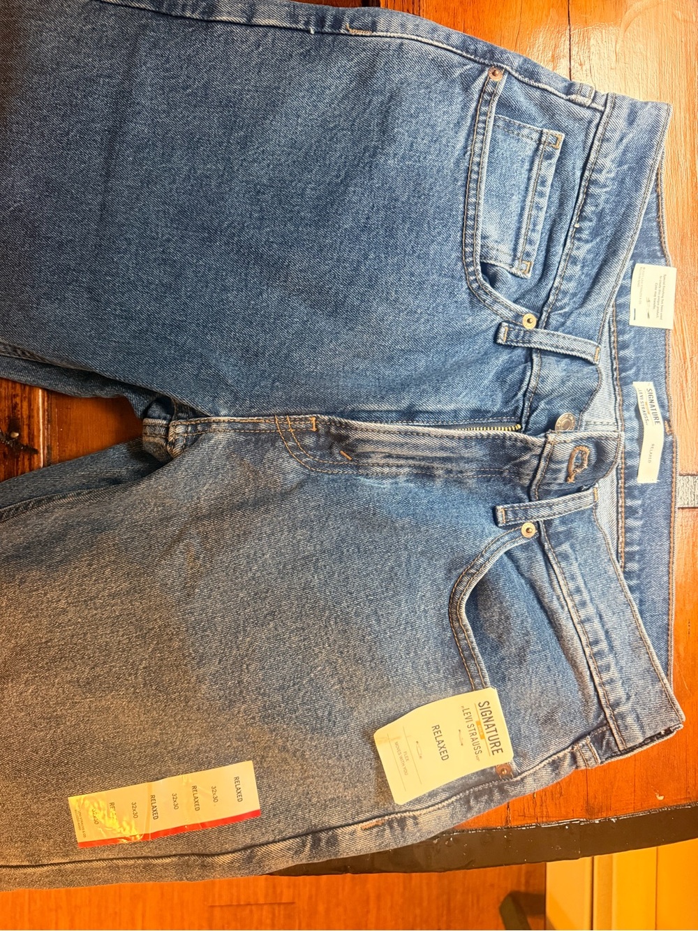 Signature by Levi Strauss Relaxed Fit Blue Denim Jeans